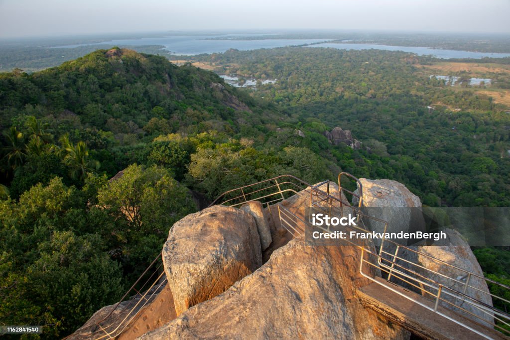 Meditation Rock Viewpoint over the surroundings at Mihintale; Aradhana Gala which means ‘Meditation Rock’. Asia Stock Photo