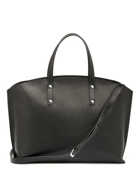 istock Black Leather Women Bag On White Background 1162849069