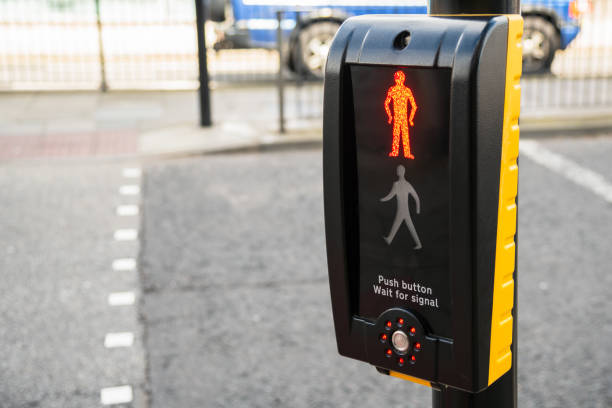 istock Red Traffic light at a pedestrian crossing 1162850225