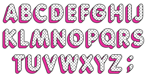 LOL girly doll abc. Polka dots alphabet letters set. Pop art Font. Vector LOL girly doll abc. Polka dots alphabet letters set. Pop art Font collection, modern kids design. Girl doll surprise style design. Cute pink and sweet. Vector typography. doll stock illustrations