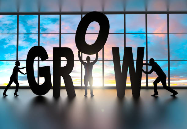 istock Team building the word grow 1162857506
