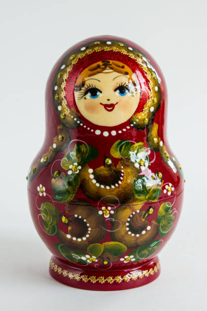 istock Russian wooden matryoshka on a white background 1162858502