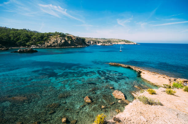 Cala Xarraca  with turquoise water,Ibiza island, balearic Island.