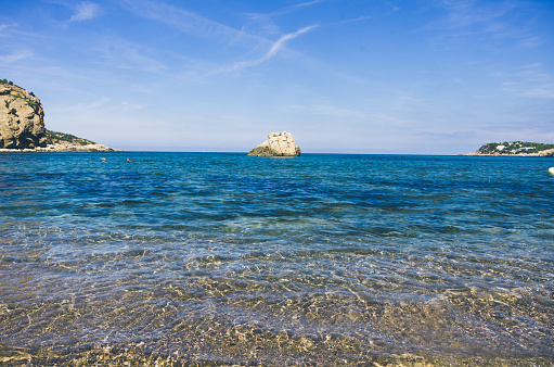 Cala Xarraca  with turquoise water,Ibiza island, balearic Island.