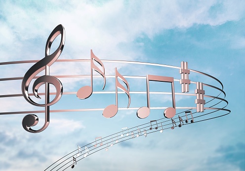 Music notes isolated on  background
