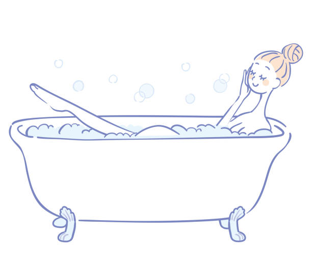 42 Woman In Bubble Bath Cartoon Illustrations & Clip Art - iStock