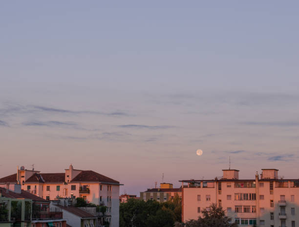 istock Beautiful cityscape at the moonset 1162872500