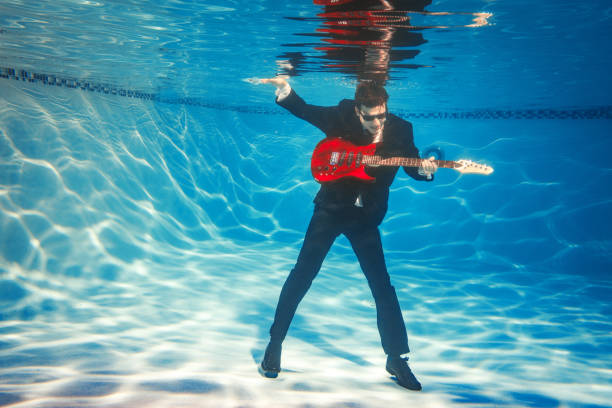 Blues underwater guitarist