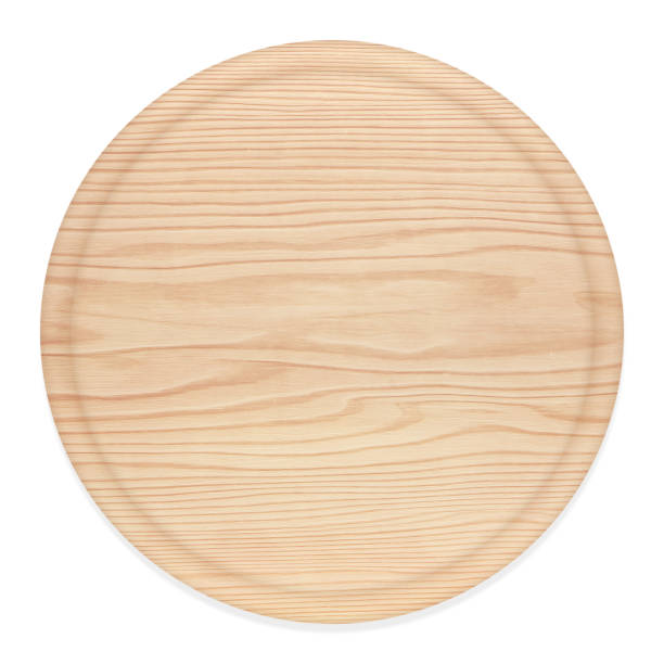 istock wooden plate top view on white background 1162880422