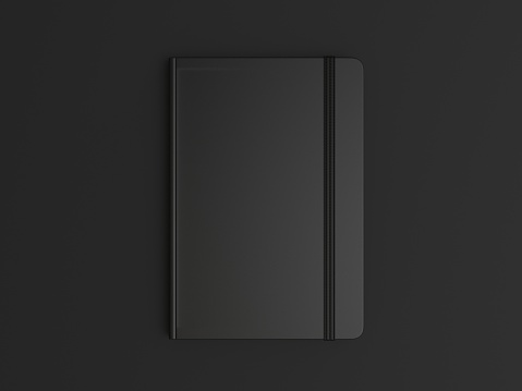 Blank Notebook with Elastic Band Closure for branding and mock up, 3d illustration.