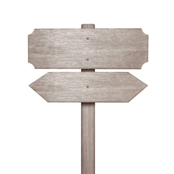 istock Wooden sign isolated on white 1162888318