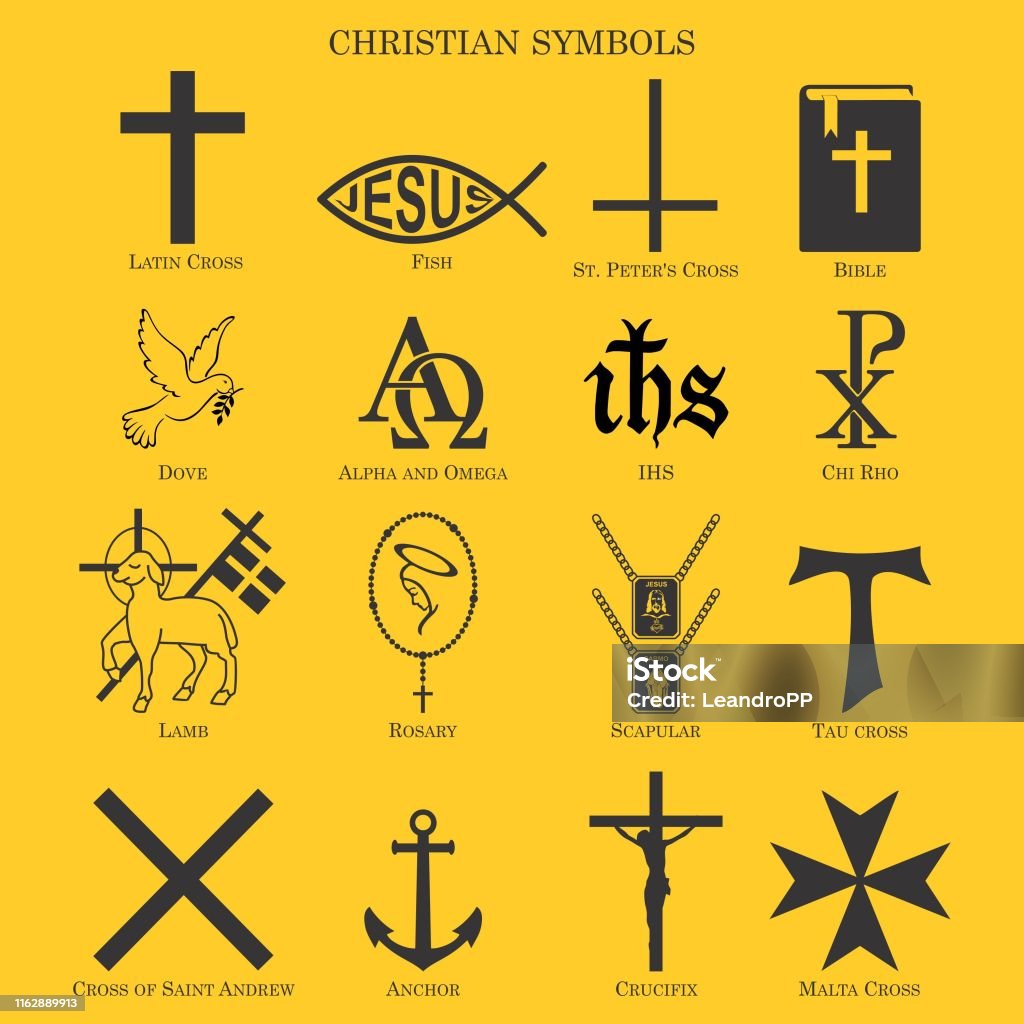 Christian Symbols Stock Illustration - Download Image Now - Symbol,  Catholicism, Religious Cross - iStock