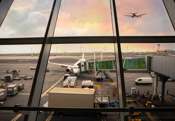 istock Airport with parked airplane 1162890019