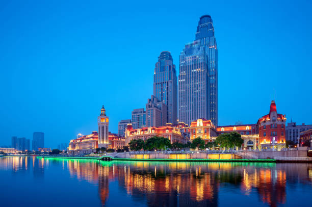 istock Tianjin City, China, night view 1162890134