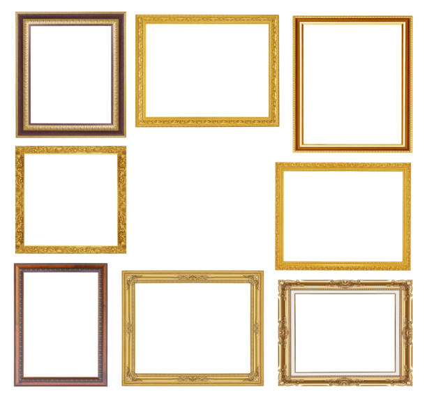 istock The antique gold frame on the white background 1162891007