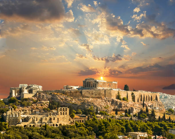 istock parthenon athens greece  acropolis sunset autumn colors 1162892888