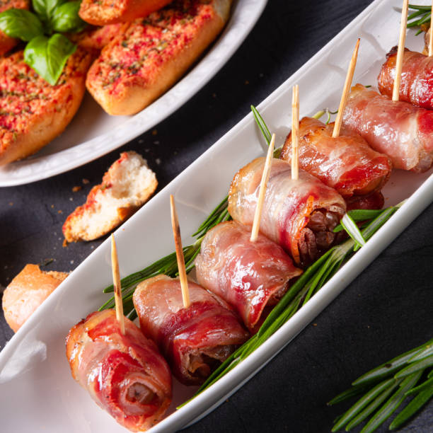 dates wrapped in bacon and delicious tapas