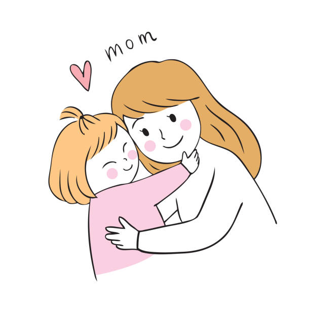 Ilustración de Dibujos Animados Lindo Madre E Hija Vector y más Vectores  Libres de Derechos de Abrazar - Abrazar, Amor, Cuadrado - Composición -  iStock