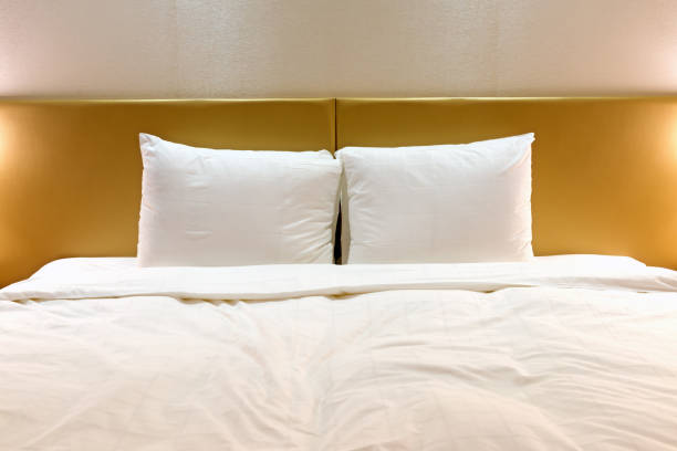 istock luxuous king size golden bed for two persons 1162901414