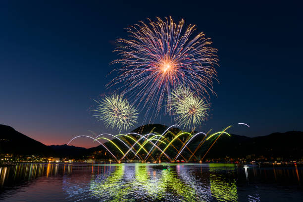 istock fireworks on the Lugano lake 1162902148