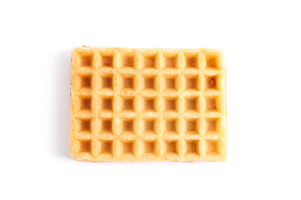 istock Sweet Belgian waffle isolated on white background 1162905436