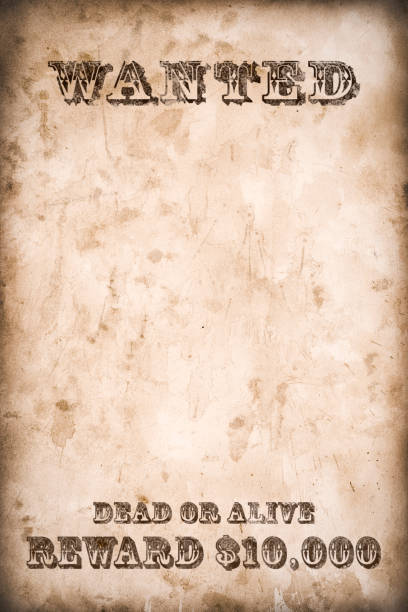 Vintage brown weathered wanted poster with copy space. Text \
