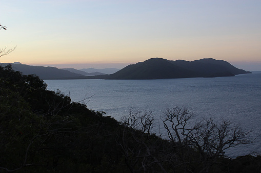 Sunset on Fitzroy Island and its beautiful hidden beach of Australia Queensland