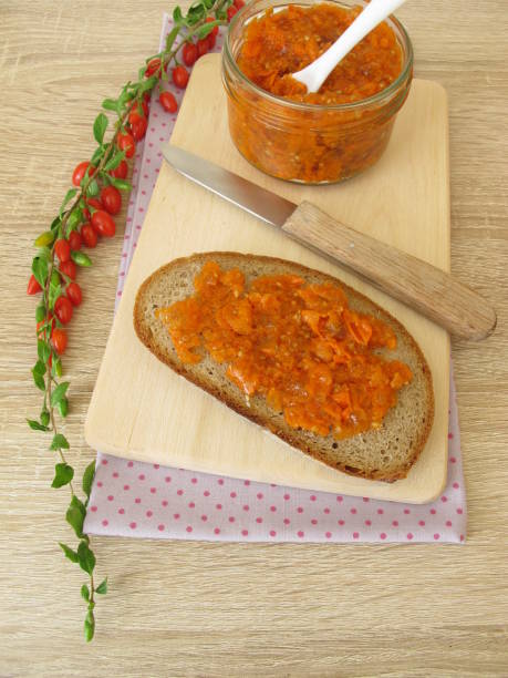 istock Goji berry jam on a bread slice for breakfast 1162911726