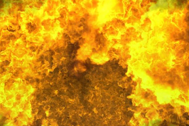 istock cosmic burning fireplace abstract background or texture - fire 3D illustration 1162911822