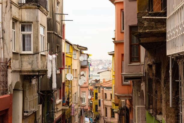 Houses in a poor district Fatih of Istanbul, Turkey