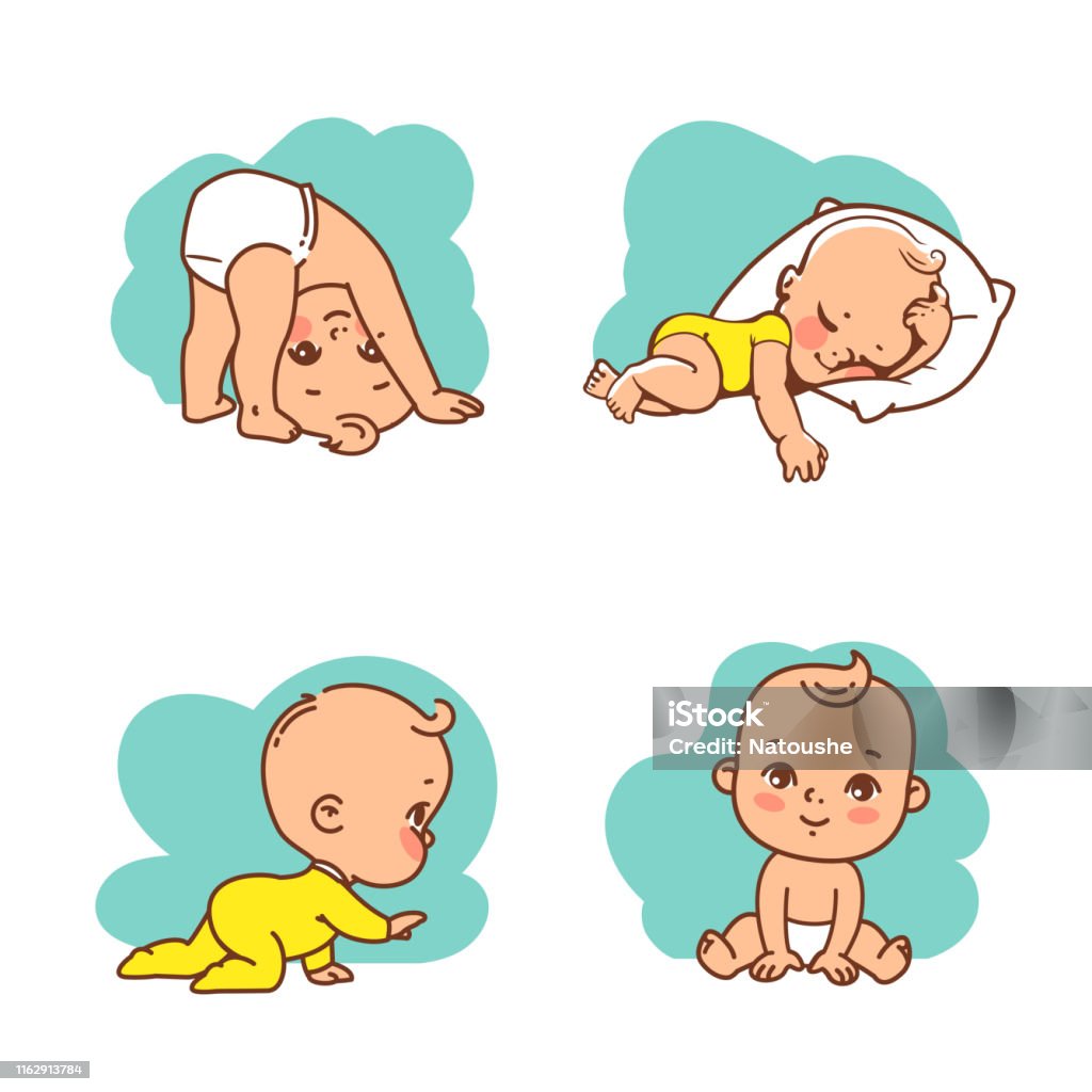 Cute Little Baby Icon Set Stock Illustration - Download Image Now - Baby -  Human Age, Crawling, Icon - iStock