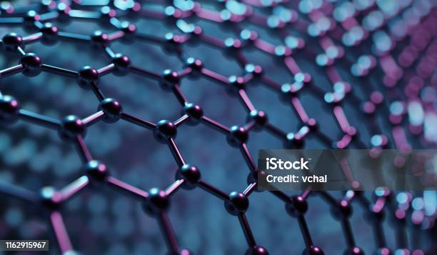 Structure Of Hexagonal Nano Material Nanotechnology Concept Abstract Background 3d Rendered Illustration Stock Photo - Download Image Now