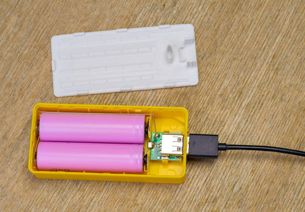 istock Power Bank with USB cable. Accumulator charging. External battery 1162925845