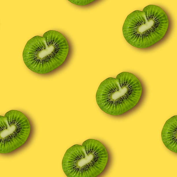 istock Colorful fruit pattern of fresh kiwi slices 1162926695