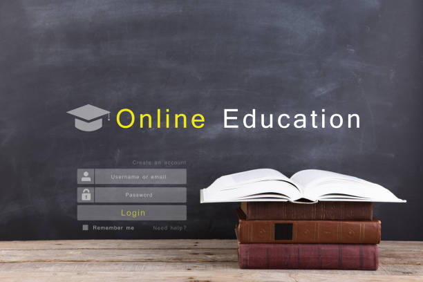 istock E - learning concept, online education login or registration screen design 1162926947