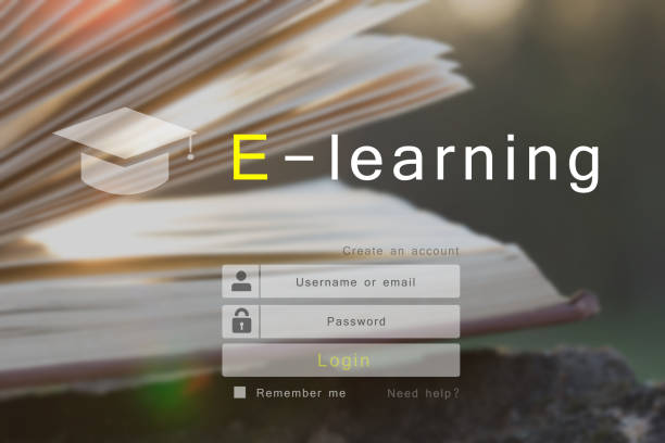 istock E - learning concept, online education login or registration screen design 1162926970