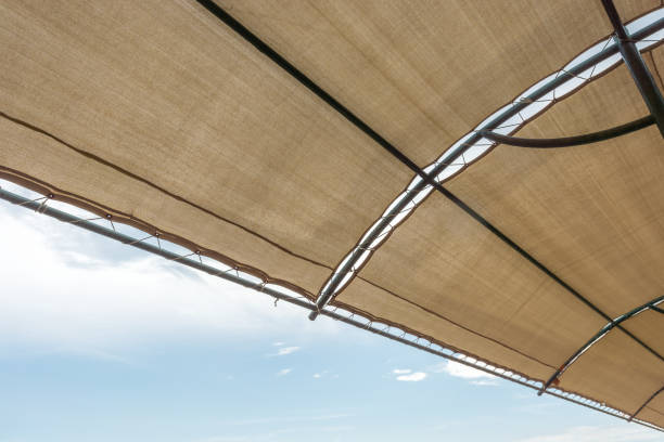 istock Large canopy made of fabric for protection against the sun 1162929089