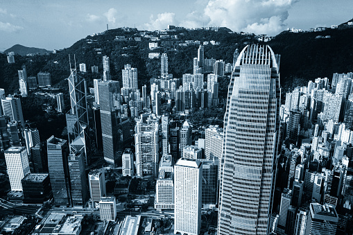 Central District - Hong Kong, Hong Kong, Two International Finance Center, Victoria Harbour - Hong Kong, Aerial View