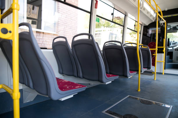 istock Interior of a city bus 1162934127