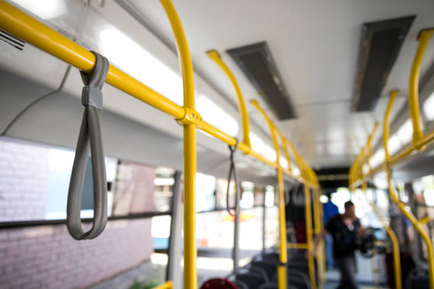 istock Interior of a city bus 1162934136