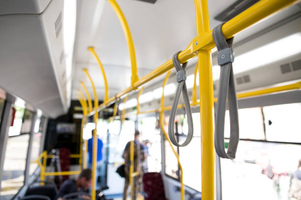 istock Interior of a city bus 1162934144