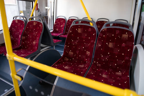 istock Interior of a city bus 1162934155