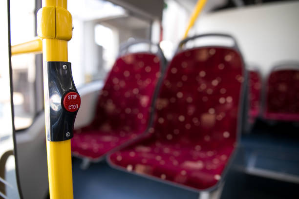 istock Interior of a city bus 1162934178