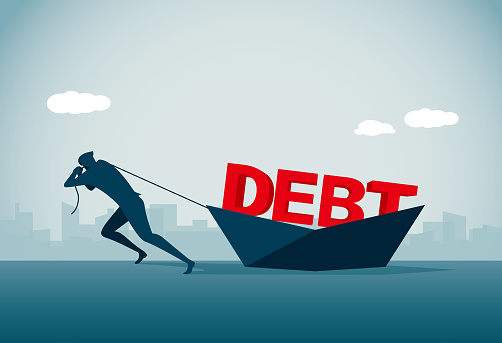 Debted Debt Stock Illustration - Download Image Now - Debt, Financial Loan ...