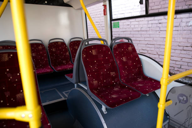 istock Interior of a city bus 1162934331