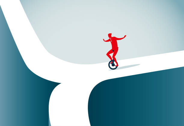 도로 교차로 - unicycle business riding balance stock illustrations