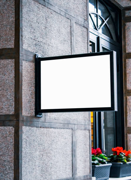 istock signboard mockup and template empty frame for logo and text on the background 1162943077