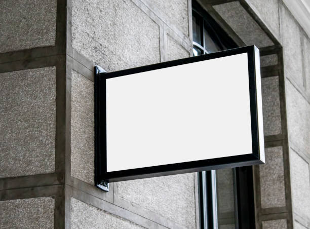 istock signboard mockup and template empty frame for logo and text on the background 1162943324