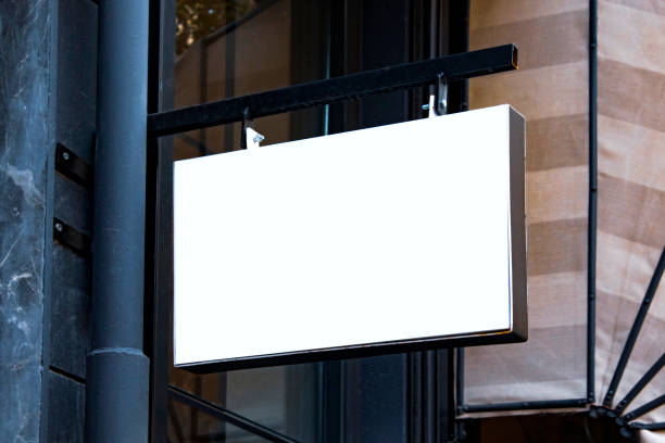 istock signboard mockup and template empty frame for logo and text on the background 1162944234