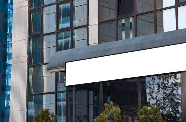 istock signboard mockup and template empty frame for logo and text on the background 1162944465